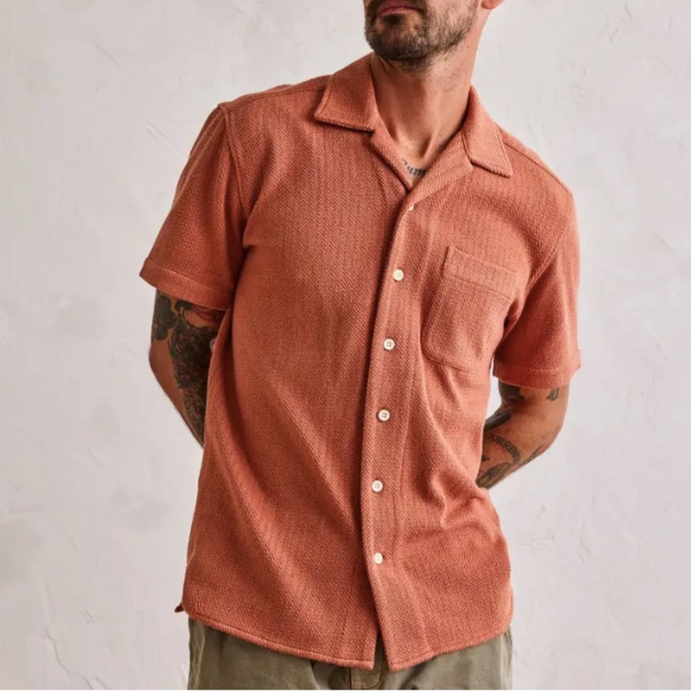 Taylor Stitch Men's Terracotta Short Sleeve Shirt